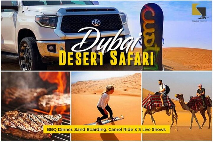 Experience the magic of Dubai’s desert with camel rides sandboarding and BBQ dinners all while enjoying stunning sunsets and starry nights in this unforgettable landscape.